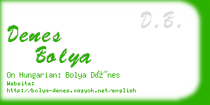 denes bolya business card